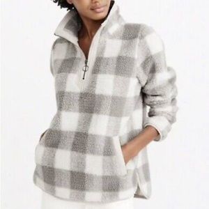 Abercrombie and Fitch Half Zip Buffalo Plaid Sherpa XS